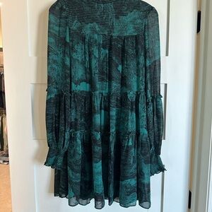 Green and Black Patterned Dress